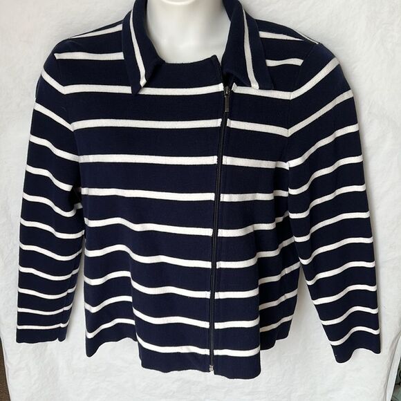 Chaps navy blue white stripe blazer jacket size XL - Picture 3 of 8